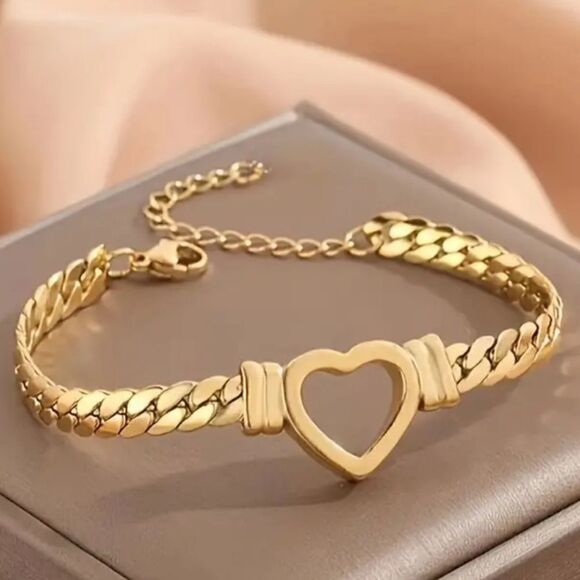FREE - Bracelet heart gold tone - Picture 5 of 6